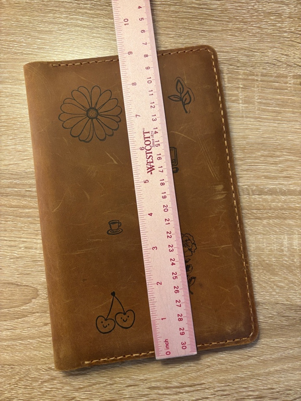 A5 Slim Leather Stamped Cover for Notebook Planner - Picture 11 of 12